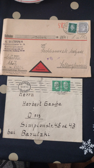 Alemania Reich Lote Dos Sobres 1929 Y 1933 Muy Buenos 0