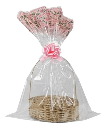 Embale Saco Celofane 45x60cm Rosas Claras 25und Cestas E Pre 1