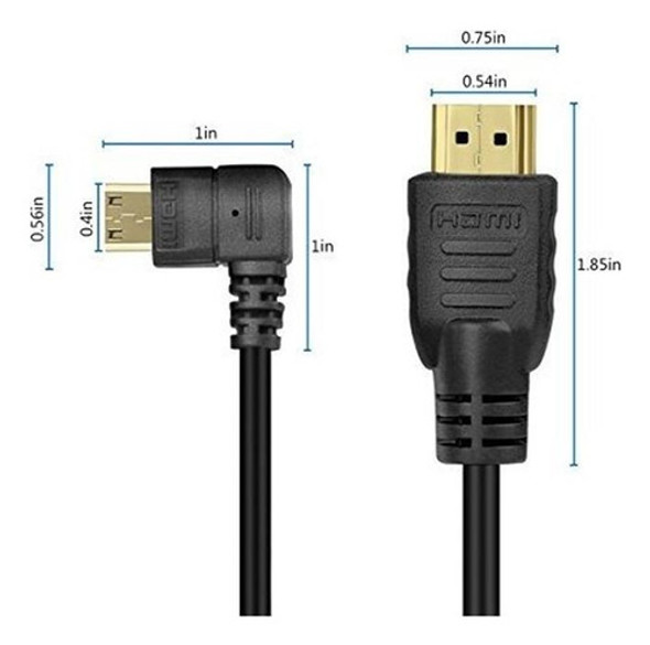 Ucec Cable Mini Hdmi En Espiral En Angulo Recto A Cable Mach 1
