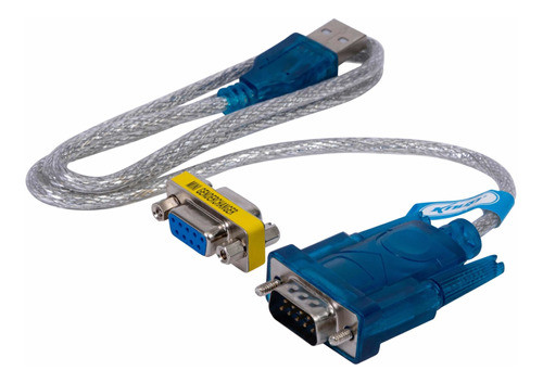 Cabo Conversor Porta Serial Rs232 Usb Azul Db9 Femea X Usb 0