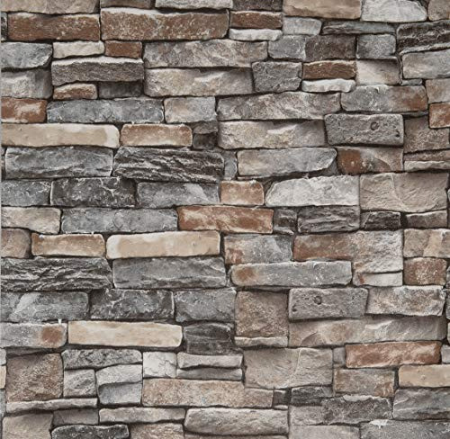24 ?? X 118 ?? Stone Brick Wallpaper Peel And Stick 3d Brick 0