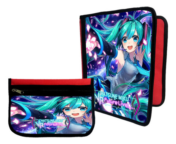 Combo Carpeta + Cartuchera Miku Hatsune #255 0