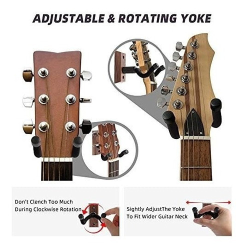 Soporte De Pared Para Guitarra Base De Madera De Nogal Negro 1