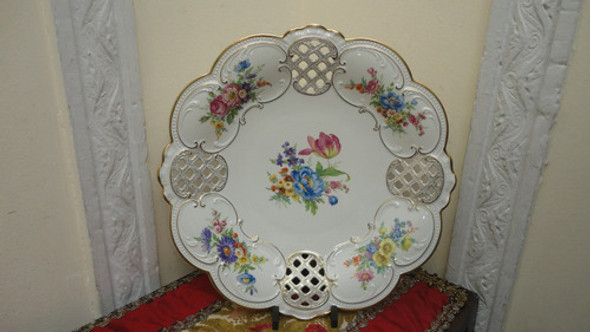 Selecto Plato Porcelana Bavaria Calado Antiguo Divino Vealo 0