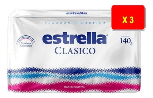 Algodón Estrella Clásico X 3 Paquetes 0
