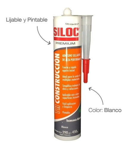 Siloc Th Construcción 290ml Adhesivo Sellador Universal 1