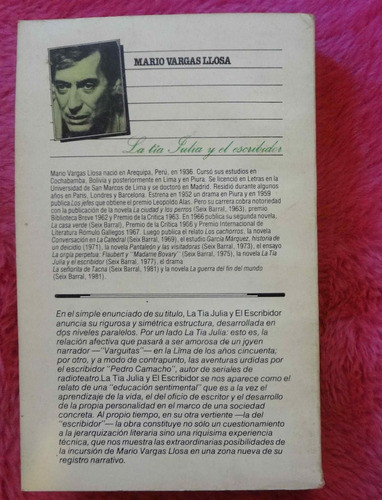 La Tia Julia Y El Escribidor Mario Vargas Llosa 1ª Edicion 1