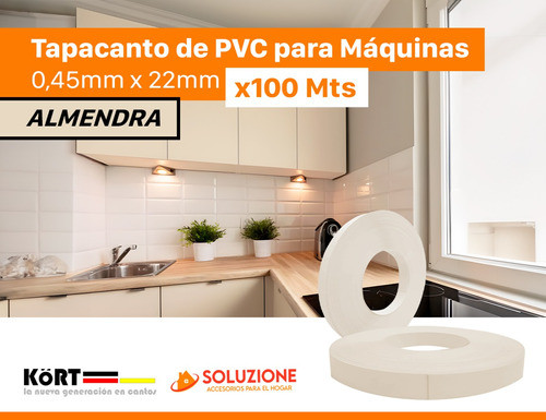 Tapacanto Pvc Filo Almendra 22mm X 100 Mts Para Máquinas 1