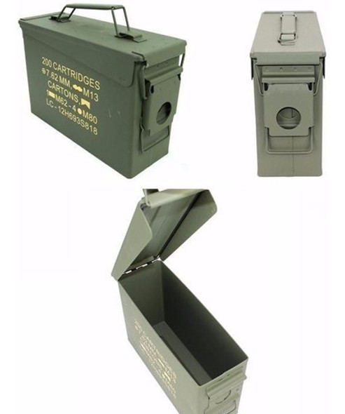 Caixa Munição Ammo Box Ntk Tático Em Metal 7.62 Mm 200 Cart 1