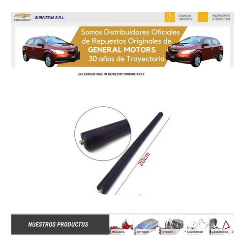 Antena Deportiva Chevrolet Onix/prisma Joy - S10 3c 1