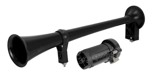 Buzina Ar Corneta Preta Marítima Compressor 12v Automotiva 0