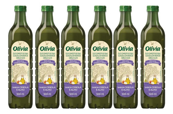 Kit C/6 Óleo Composto De Soja Olívia Cebola E Alho 500ml 0 Kit C/6 Óleo Composto De Soja Olívia Cebola E Alho 500ml 0