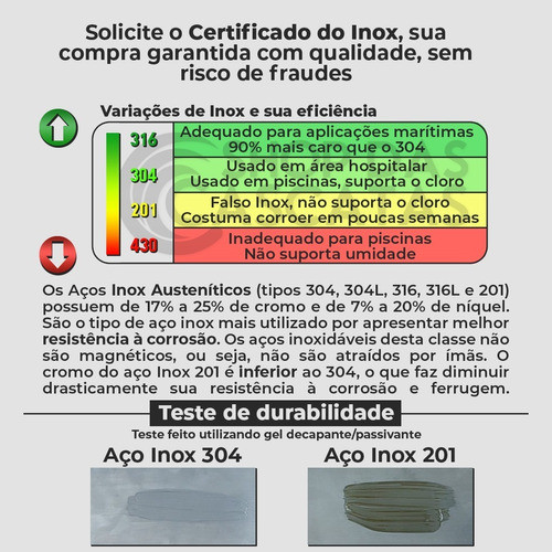 Cascata Inox Para Piscina High Tech Naja Júnior Com Led 1