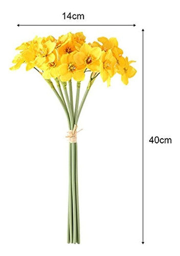 Hoveyy 12 Piezas De Flores De Narcisos Artificiales Blancas, 1