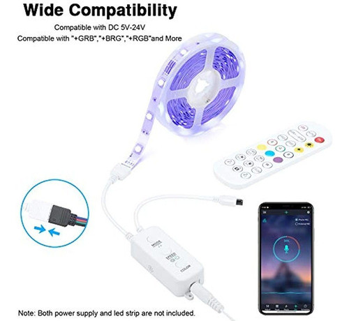 Controlador De Tira De Luces Led Rgb, Con Aplicación, Sincro 1