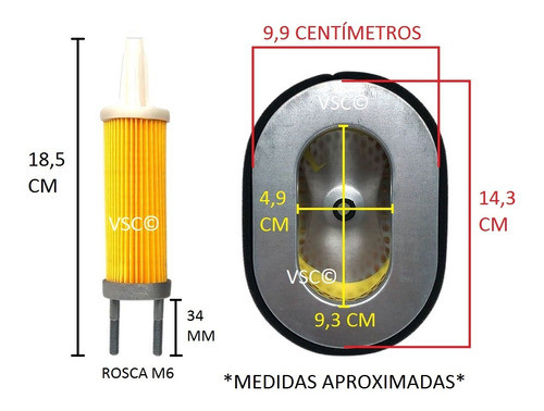 Kit Filtro Ar E Diesel Compatível Motor Toyama Tde110 10hp 1