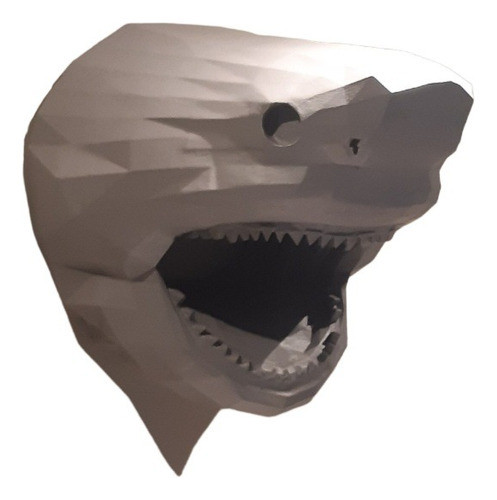 Cabeza De Tiburon Lowpoly De Biopolimero 30 Cm Alto 0