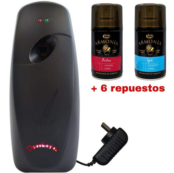 Aromatizador Automatico Negro Electrico + 6 Fragancias Prem 1 Aromatizador Automatico Negro Electrico + 6 Fragancias Prem 1