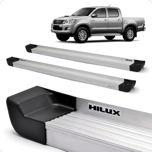 Par Estribo Natural E Kit De Fixação Hilux Cabine Dupla 2009 0