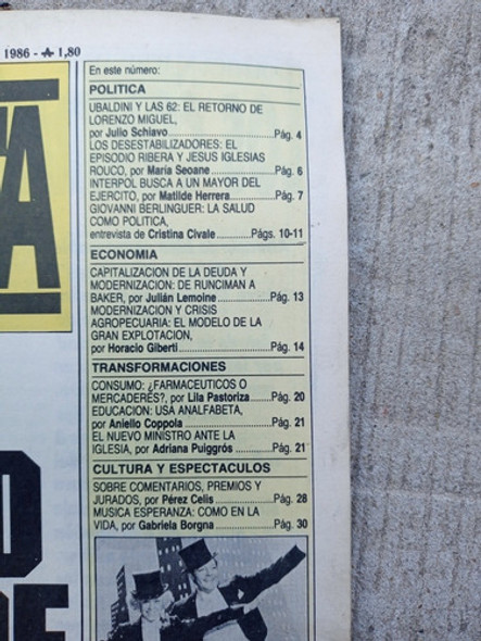 Diario Periodista De Bs As / N.96 / Año 1986 / La Urraca 1