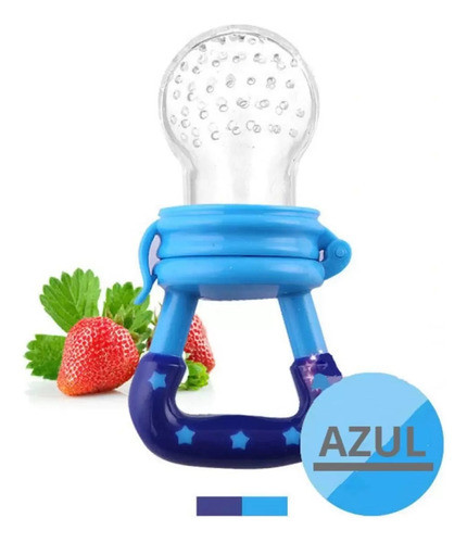 Chupeta Alimentador Fruta Papinha Criança Bebê Mordedor Azul 0