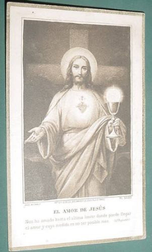 Tarjeta Comunion Religion Grabado Letaille Boumards 1924 Jes 0