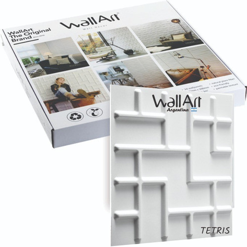 4 Placa/panel (1m2) Fibra Natural 3d 50x50 R/humedad Tetris 1