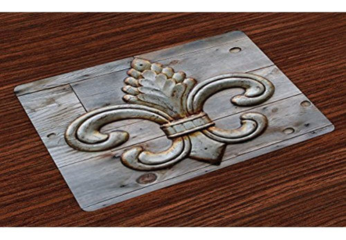 Ambesonne Fleur De Lis Place Mats Conjunto De 4 Ancient Lily 0