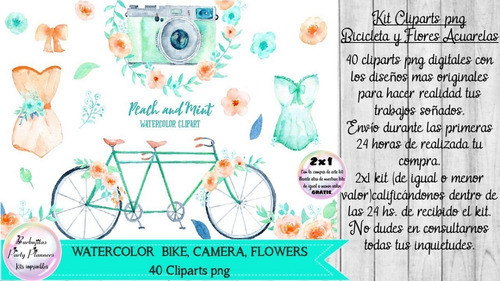 Cliparts Imagenes Png Bicicleta Aguamarino Acuarela 1