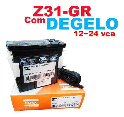 Controlador De Temperatura Coel Z31 12-24vca Com Degelo 1