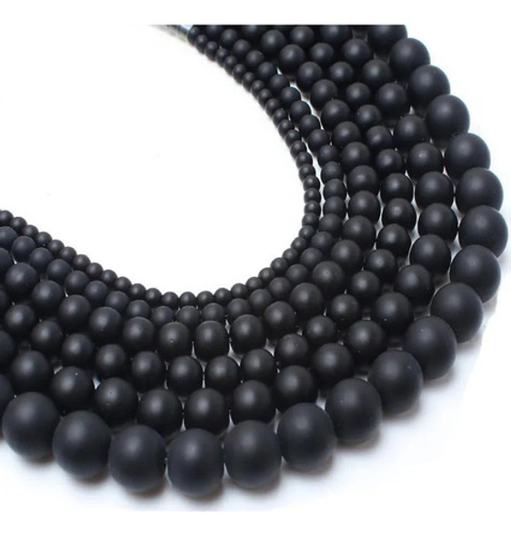Fio De Pedra Natural Onix Fosco Aprox 45 Contas 8mm 0