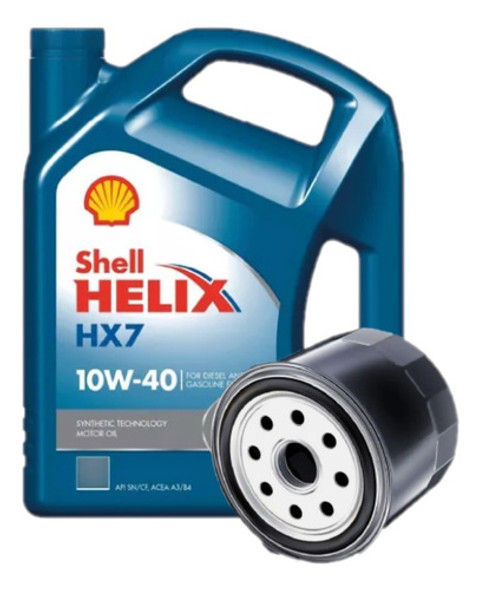 Cambio De Aceite 10w40 Shell + Filtro De Aceite Fiat Duna 0