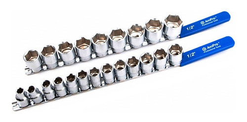 Dados Regla 1/2¨ 22 Piezas Hexagonal 10-32mm 0