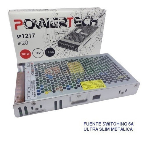Fuente Switching 12v 16a  Premium Ultra Chata Tira Led Cctv 1