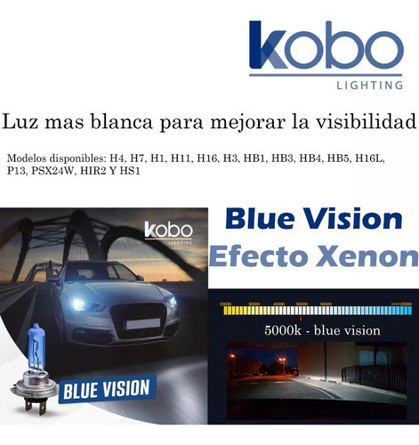 Set 2 Lamparas Hb4 9006 51w Halogena Kobo 5000k Efecto Xenon 1