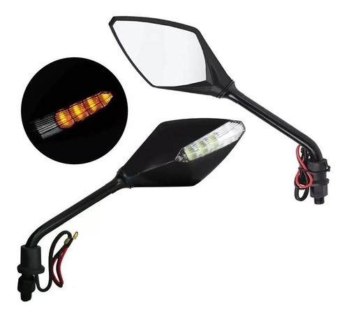 Juego De Espejos Con Luz De Giro Led Triax Gn Electra Shael 0