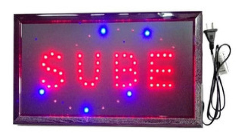 Cartel Led Sube Abierto Y 40 Más Import. O El Q` Quieras Nac 1