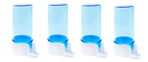 4 Un Bebedouro 200ml Copo Azul Base Branca Malha Larga 0