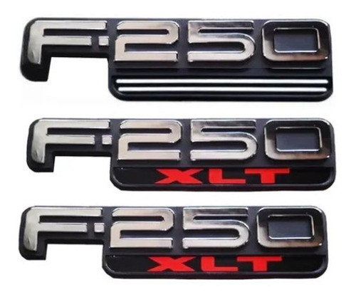 Kit Letreiro F-250 E F250 Xlt Traseiro Laterais Cromado Ford 0
