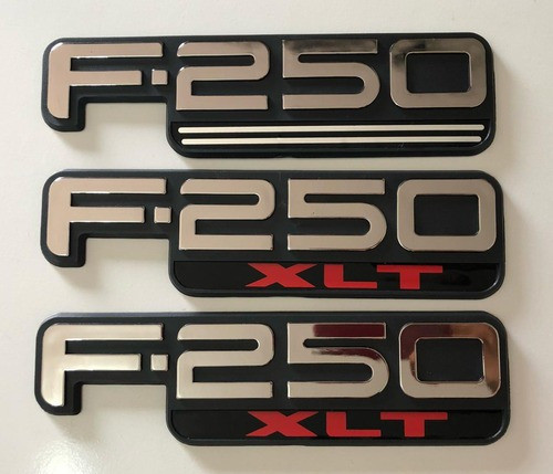 Kit Letreiro F-250 E F250 Xlt Traseiro Laterais Cromado Ford 1