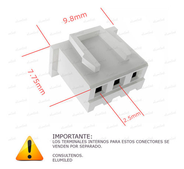 Conector Hembra Cable 2.50mm 3 Vias Tipo Jst Xh Pack X100 1