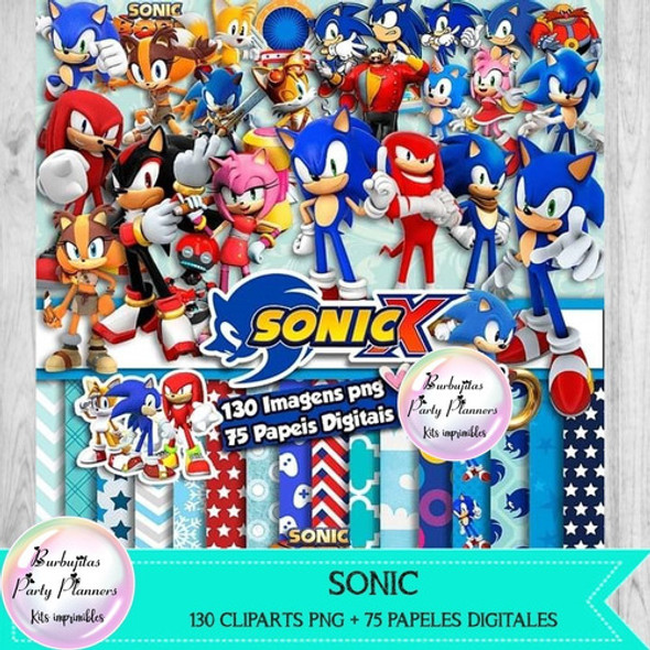 Papeles Y Cliparts Png Digitales Sonic Kit Imprimible 1