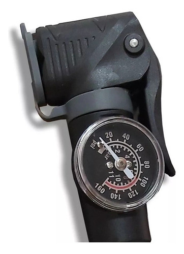 Inflador Bici Con Manometro Doble Valvula De Mano Soporte 1