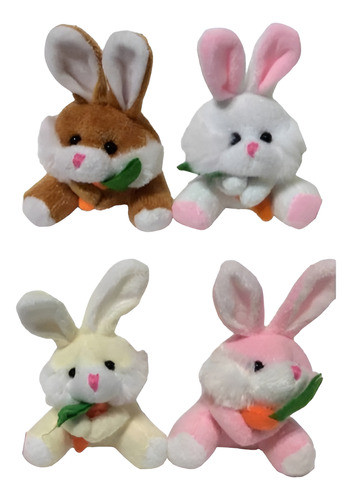 Llavero Conejo De Peluche Con Zanahoria Conejito Tierno 0