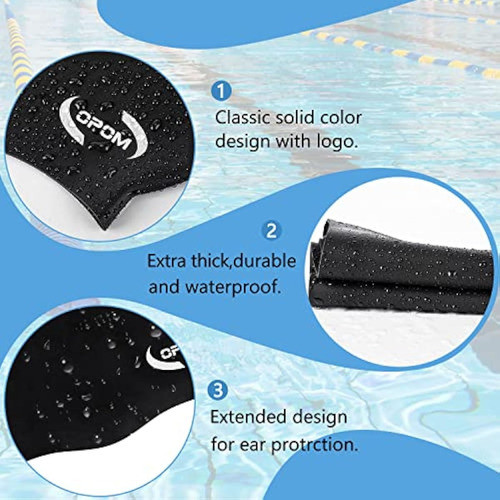 Women Silicone Swimming Cap, High Elasticity Thick 1