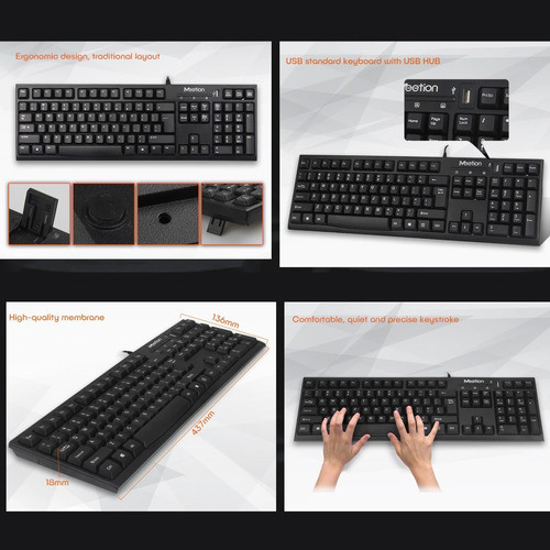 Teclado Meetion Alta Calidad + Hub Puerto Usb Incorporado 1