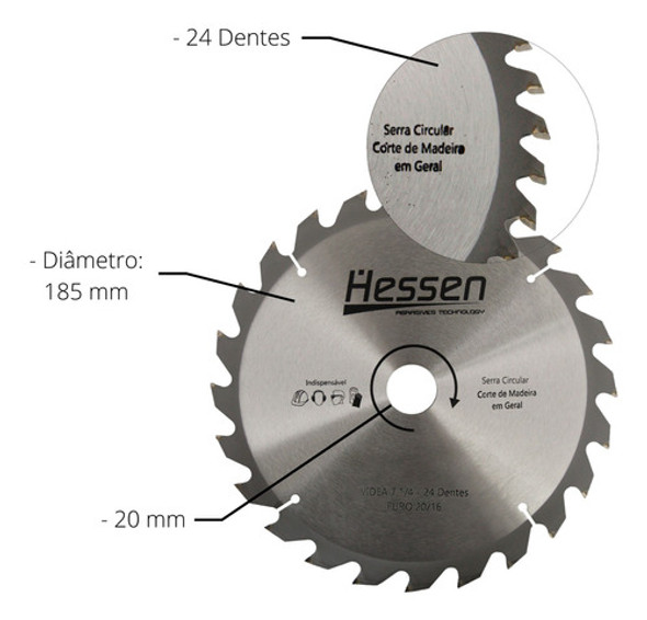 Serra Circular De Videa 7.1/4 X 24 Dentes Para Madeira 1