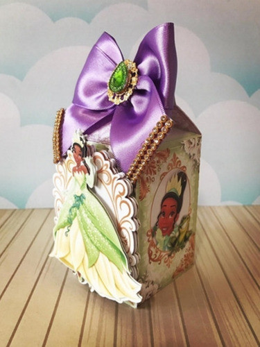 10 Cajitas Milk Box En 3d Princesa Tiana 1