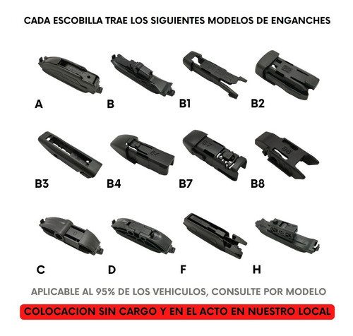 Juego Escobillas Flex Limpiaparabrisas Peugeot 208 C 1