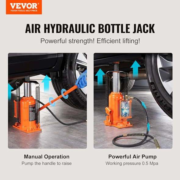 Vevor Air Hydraulic Bottle Jack, 20 Ton/44,092 Lbs All Welde 1 Vevor Air Hydraulic Bottle Jack, 20 Ton/44,092 Lbs All Welde 1
